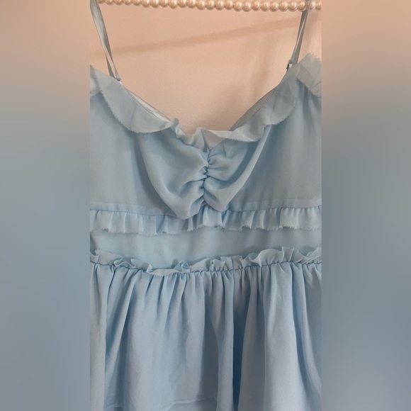 Mini Dress NBD Campbell Ruffle Tiered baby blue - Picture 4 of 5
